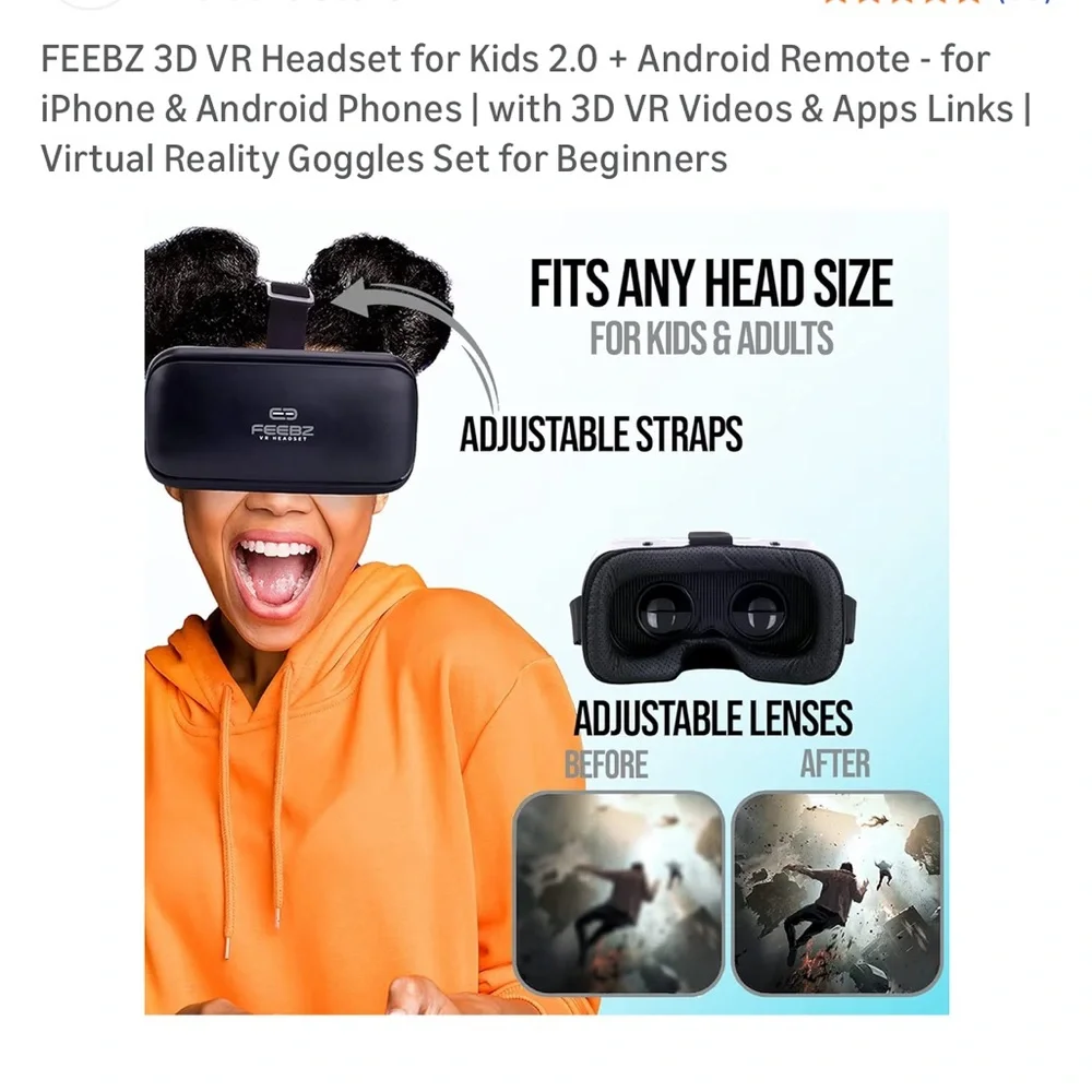Black VR Headset with Remote